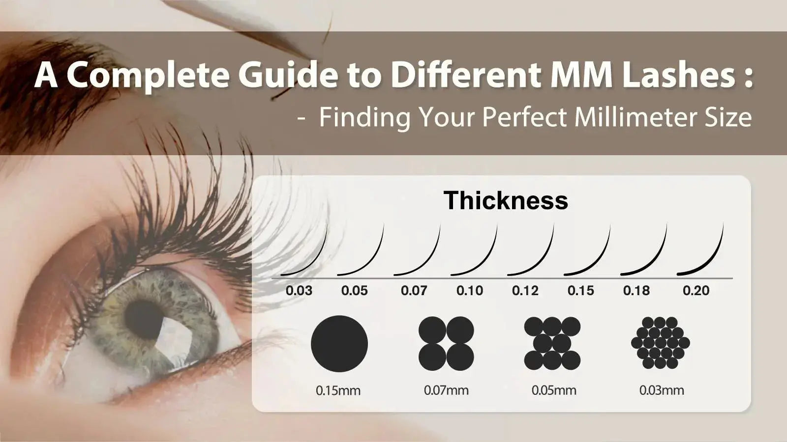 Mm Lashes Lash Extension Thickness Guide: How to Choose the Right MM Size ...