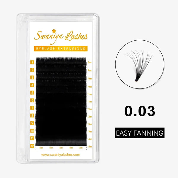 Cashmere Easy Fanning Lashes 0.03mm - Swaniyalashes