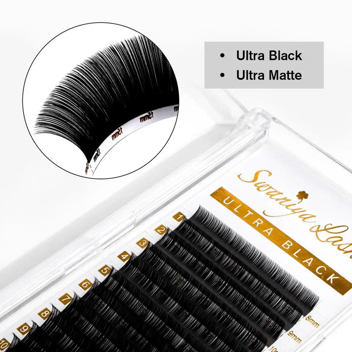 Mega Volume Lashes 0.03mm Ultra Black Materials - Swaniyalashes