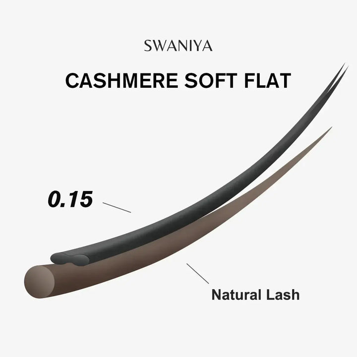 Cashmere Flat Lashes 0.15mm Super Soft - Swaniyalashes