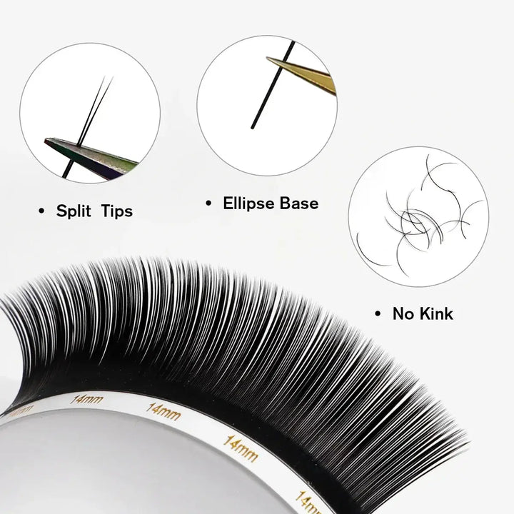 Ellipse Flat Lash Extensions 0.15mm - Swaniyalashes