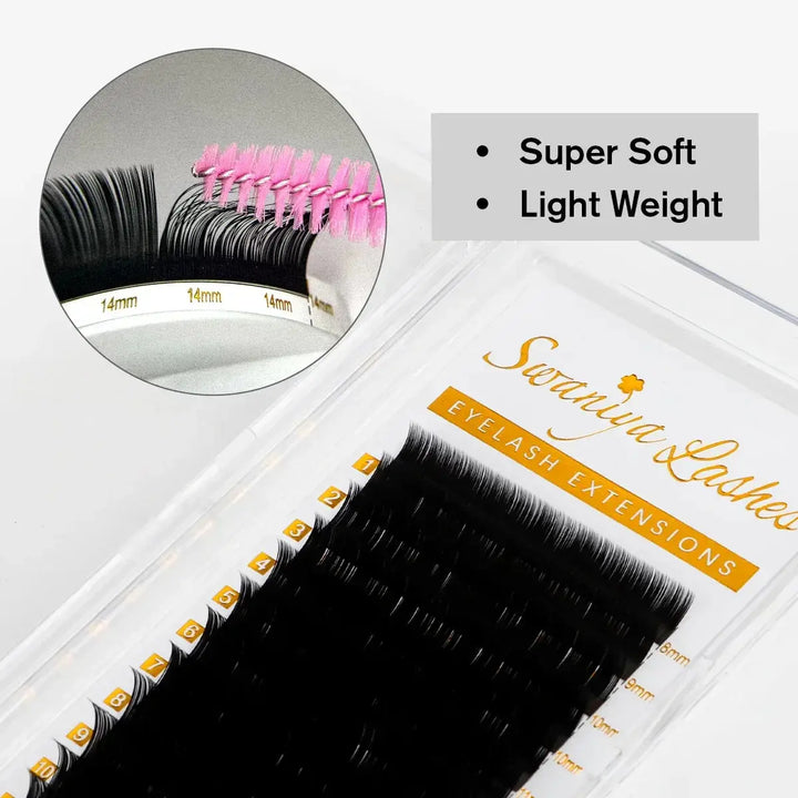 Cashmere Flat Lash Extensions 0.20mm Super Soft - Swaniyalashes