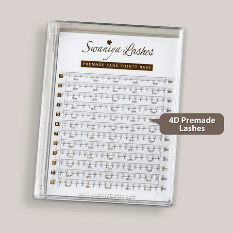 4D Premade Fan Lashes for Light Natural Volume — 240 Fans per Tray
