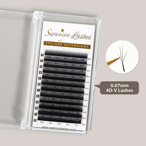 4D V-Shape Pre-Made Lash Fans 0.07mm | Wispy Volume