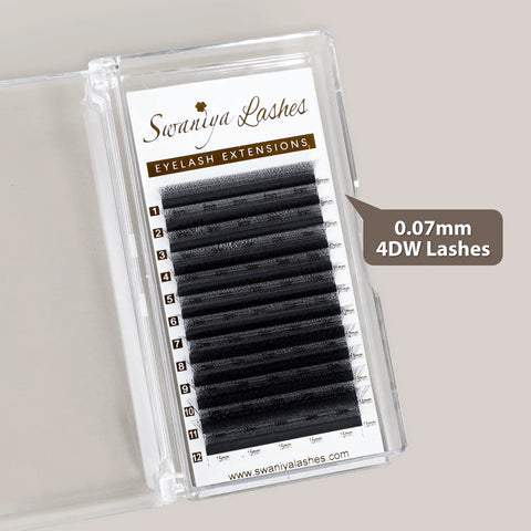4D W Shape Lashes for Fluffy Volume & Wispy Wet Set Looks