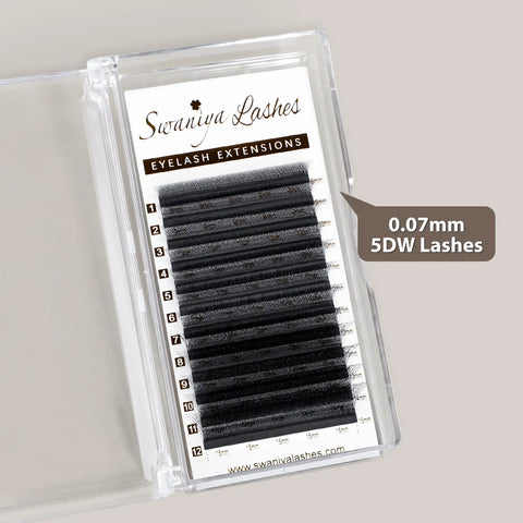 5D W-Shape Clover Lashes for Full Fluffy Volume Sets — 0.07mm