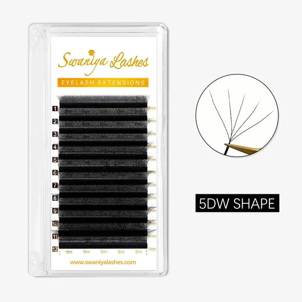 5D W - Shape Clover Lashes 0.07mmEyelash ExtensionsSwaniyalashes
