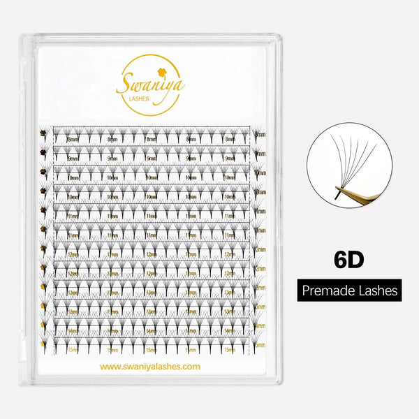 6D Premade Fans Lash Extensions 240 pcs - Swaniyalashes