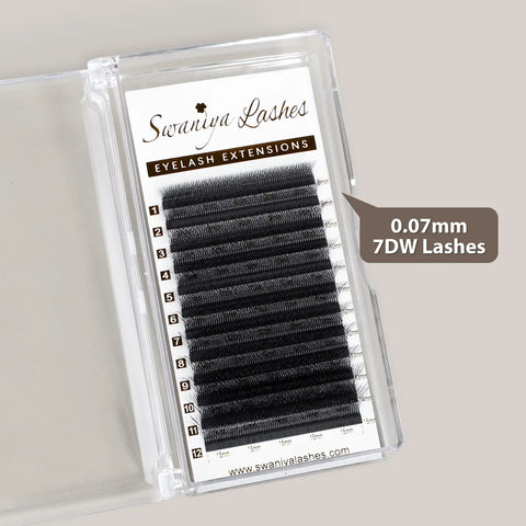 7D W Shape Lashes for Maximum Drama & Wet Look Sets — 0.07mm