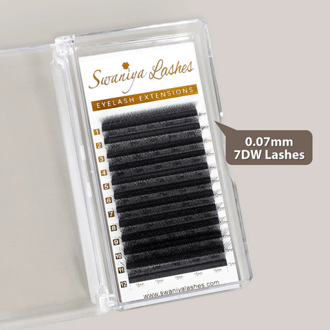7D W Shape Lashes for Maximum Drama & Wet Look Sets — 0.07mm