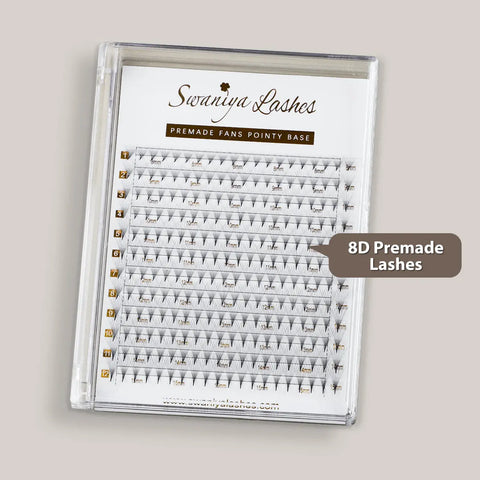 8D Premade Fan Lashes for Bold Volume Sets — 240 Fans per Tray