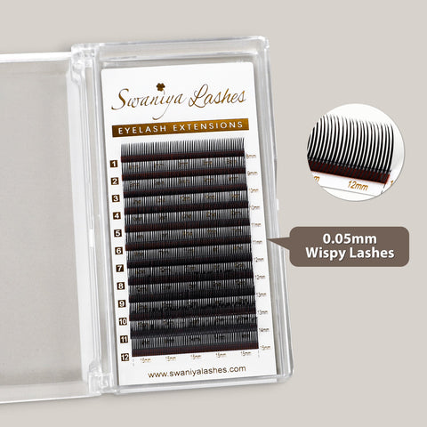 Cashmere Wispy Lash Extensions 0.05mm | Bridal & Soft Volume