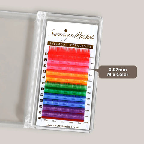 Colored Lash Extensions for Creative & Fashion-Forward Sets | Multi-Color 0.07mm