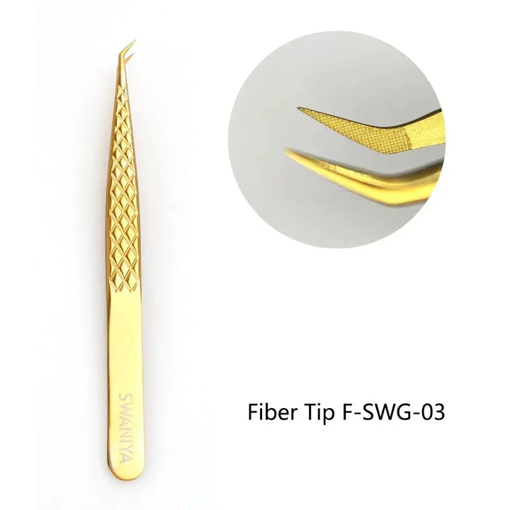Fiber Tip Lash Tweezers 45 degree F-SWG-03 - Swaniyalashes