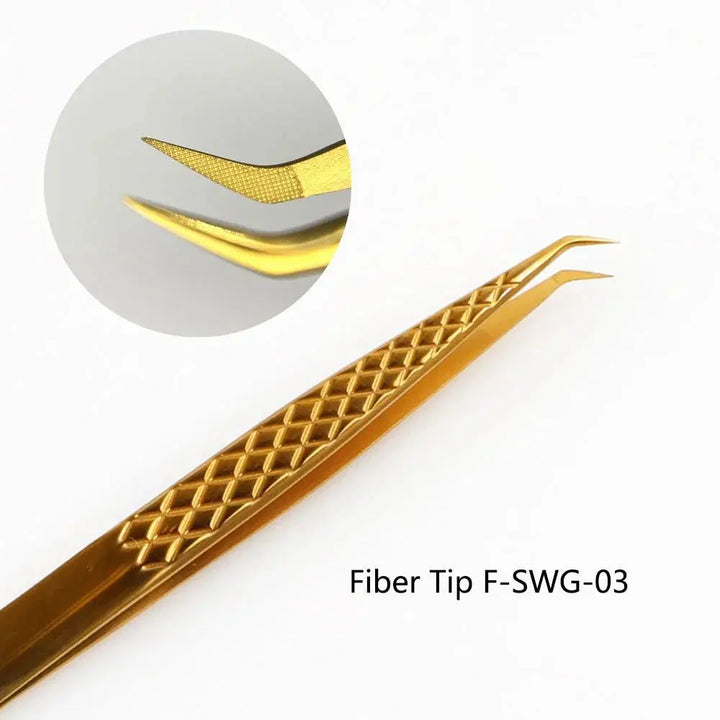 Fiber Tip Lash Tweezers 45 degree F-SWG-03 - Swaniyalashes