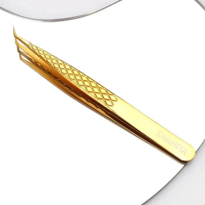Fiber Tip Lash Tweezers 45 degree F-SWG-03 - Swaniyalashes
