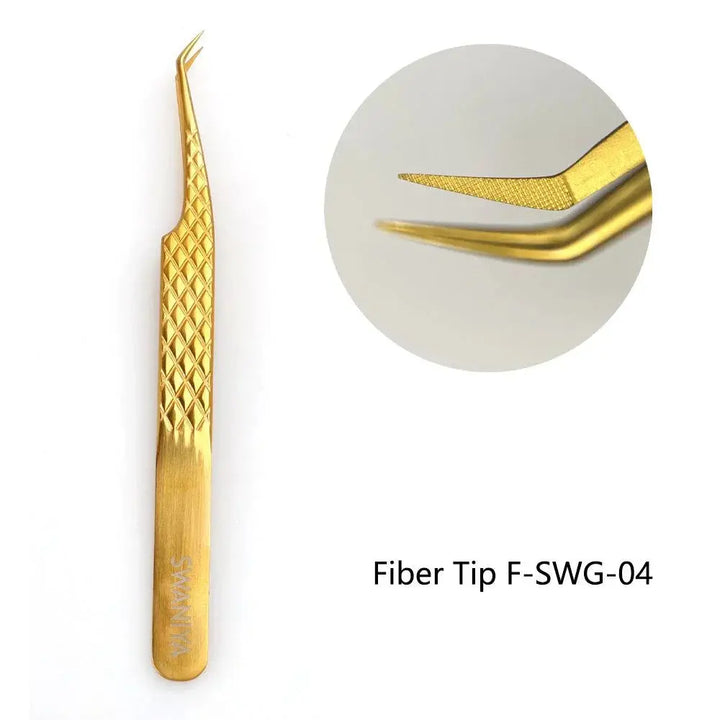 Fiber Tip Tweezers 45 degree F-SWG-04 - Swaniyalashes