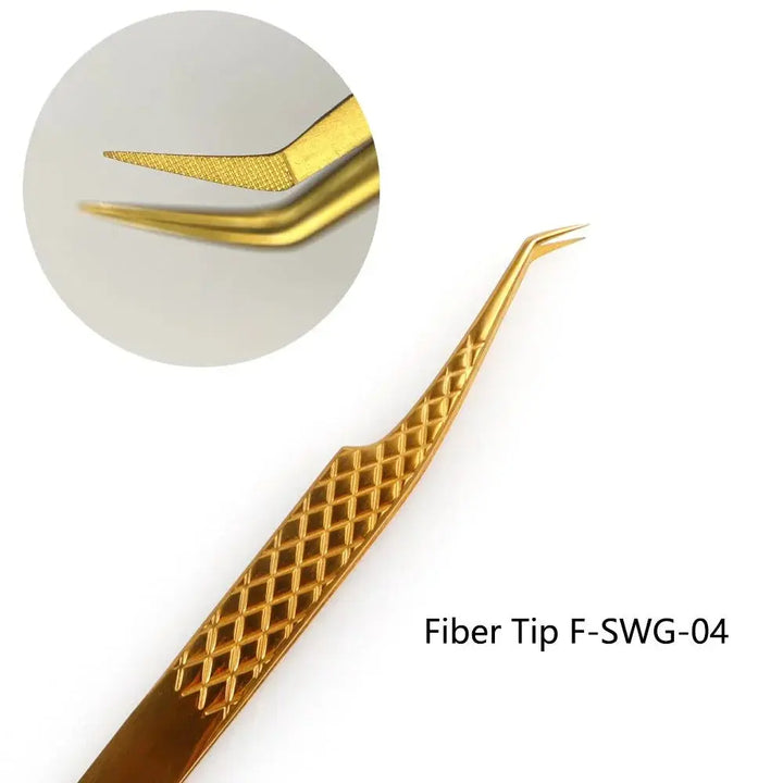 Fiber Tip Tweezers 45 degree F-SWG-04 - Swaniyalashes