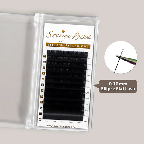 0,10 mm elliptische flache Wimpern