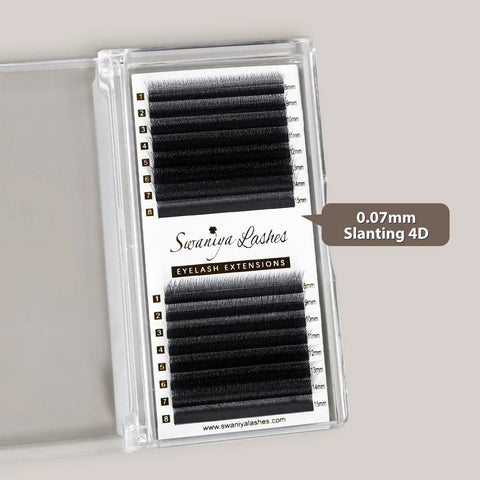 Fox Eye Lash Extensions for Instant Cat-Eye Lift | Slanting 4D Pre-Made Fans
