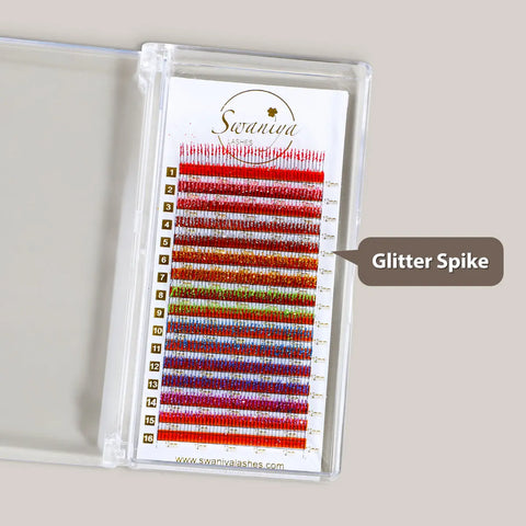Glitter Spike Lash Extensions for Anime, Festival & Editorial Sets | Embedded Shimmer 0.15mm