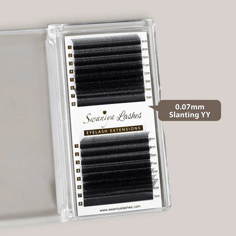 Kitten Lash Extensions 0.07mm | Fox Eye Slanting YY for Cat-Eye Elongation