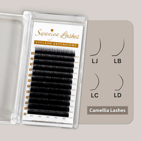 L-Curl Camellia Lash Extensions for Hooded & Monolid Eyes | LJ LB LC LD Fluffy Volume
