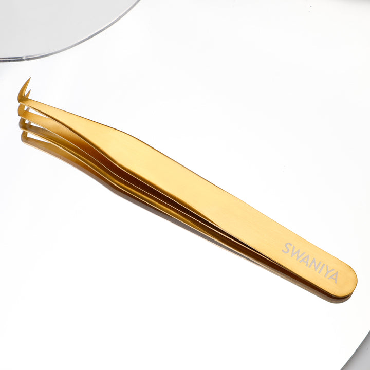 Lash Extension Tweezers F-SWG-06 Fiber Tips 90degree - Swaniyalashes