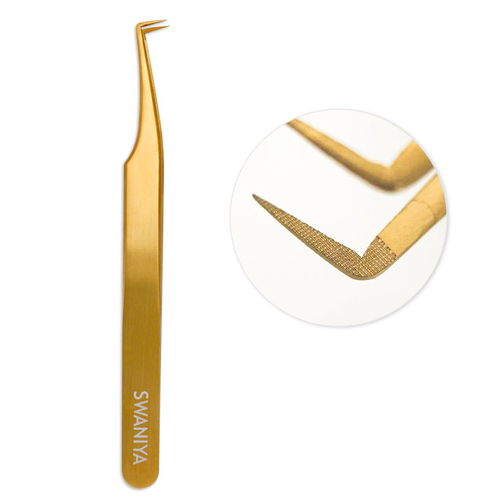 Lash Extension Tweezers F-SWG-06 Fiber Tips 90degree - Swaniyalashes