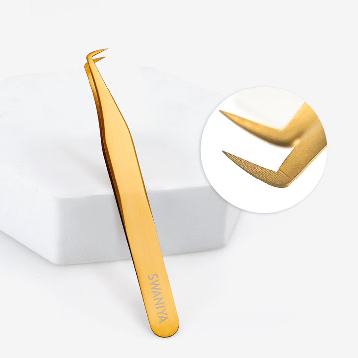 Lash Tweezers F-SWG-05 Fiber Tips 85 degree- Swaniyalashes