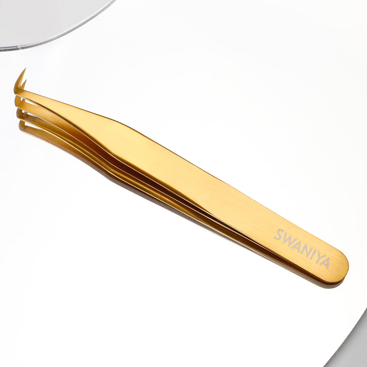 Lash Tweezers F-SWG-05 Fiber Tips 85 degree- Swaniyalashes