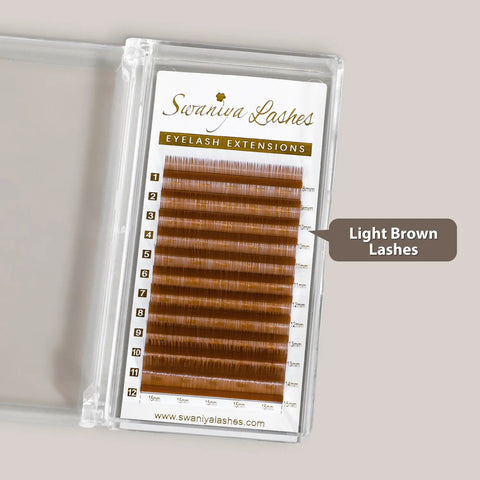 Light Brown Lash Extensions for Fair & Blonde Natural Lashes | Sun-Kissed Natural Look