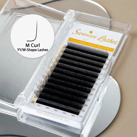 M Curl Lash Extensions YY W Shape 0.07mm for Hooded & Monolid Eyes