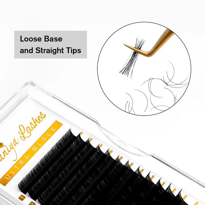Mega Volume Lashes 0.03mm Ultra Black Materials  Swaniyalashes