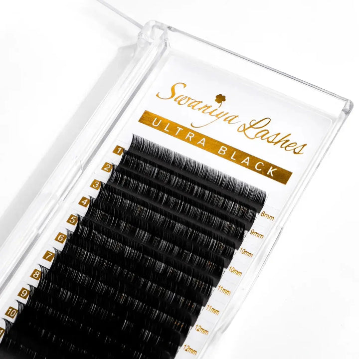 Mega Volume Lashes 0.03mm Ultra Black Materials  Swaniyalashes