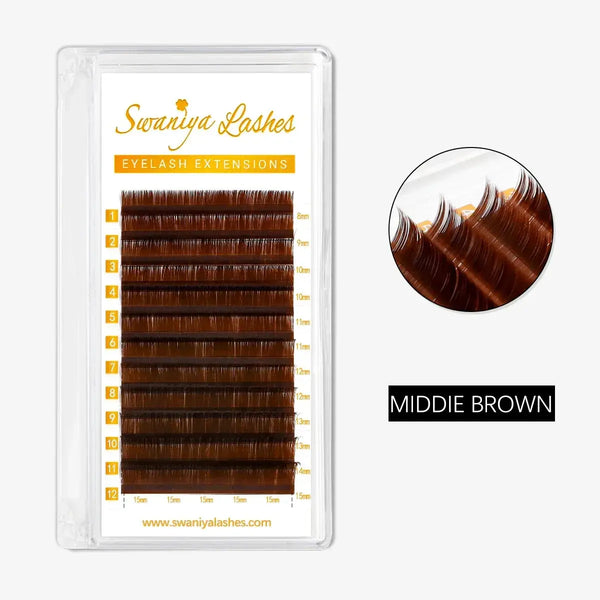 Middle Brown Lashes  Swaniyalashes