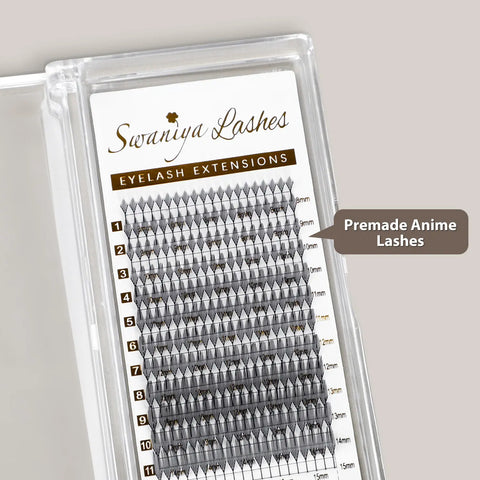 Premade Anime Eyelashes for Spiky Manga-Inspired Lash Sets