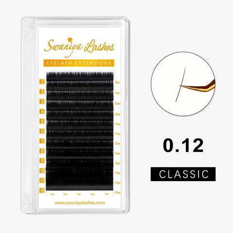 Premium Classic Lashes Extensions 0.12mm