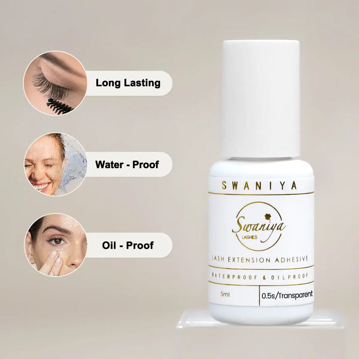 Transparent Eyelash Glue 0.5s dry - Swaniyalashes