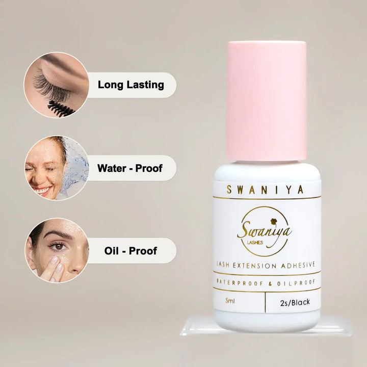 Lash Glue 2s dry Waterproof and Black Color - Swaniyalashes