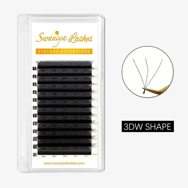 3D W-shape Clover Lashes 0.07mm - Swaniyalashes