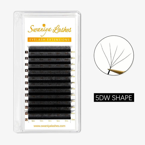 5D W-Shape Clover Lashes 0.07mm - Swaniyalashes