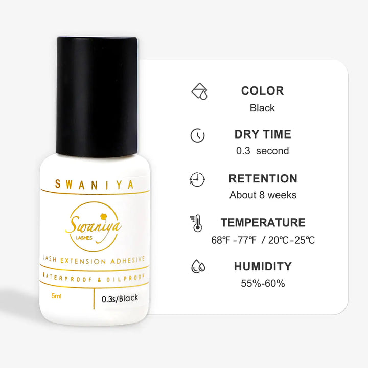 Eyelash Extension Glue 0.3s dry - Swaniyalashes