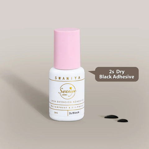 Slow-Dry Lash Glue for Training & Low Humidity — 2s Waterproof Black