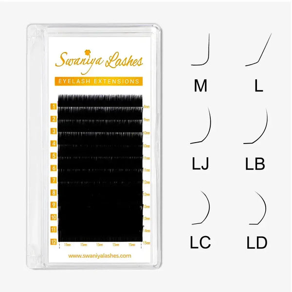M / L / LJ / LB/ LD / LC Curl Lash Extensions - Swaniyalashes