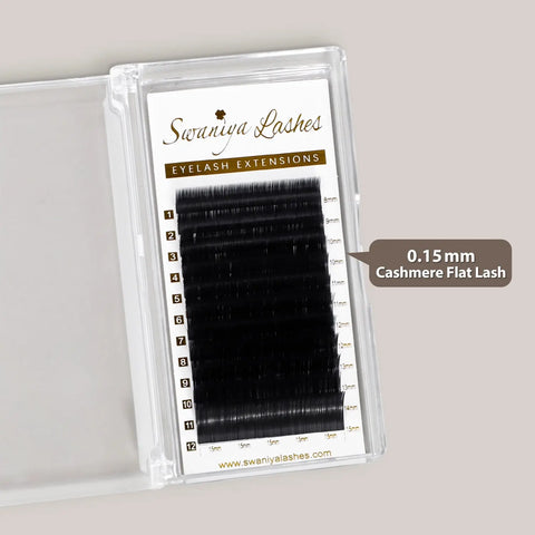 Super Soft Classic Flat Lash Extensions for Sensitive & Fine Natural Lashes | Cashmere 0.15mm