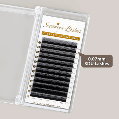 U Shape 3D Lash Extensions 0.07mm | Light Wispy Volume — Classic to Volume Transition