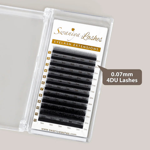 U Shape 4D Lash Extensions 0.07mm | Everyday Wispy Volume — Most Versatile Fan Size