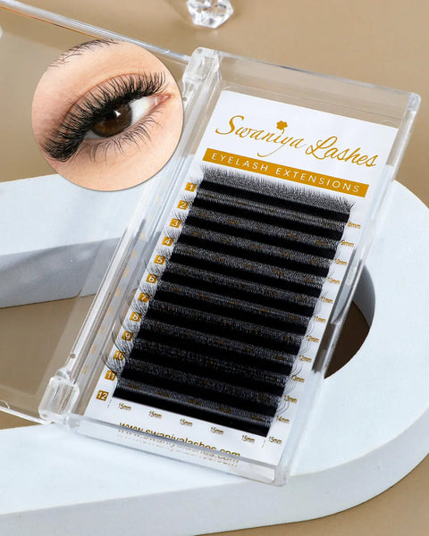 W Shape Lashes 8-15mm Mix for Wispy Volume Sets — WW to 7D