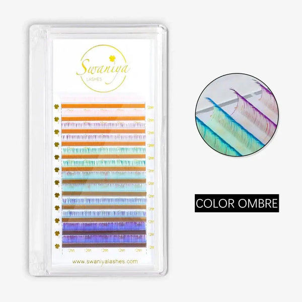 0.07mm Different Color Ombre Lashes - Swaniyalashes